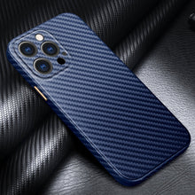 Carbon Fiber Pattern Luxury Leather Phone Case for iPhone 13 Pro Max Mini