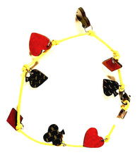 Poker Symbols Bracelet Jewels for Women's Real Carbon Fiber and Natural Leather