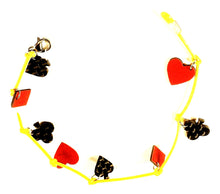 Poker Symbols Bracelet Jewels for Women's Real Carbon Fiber and Natural Leather
