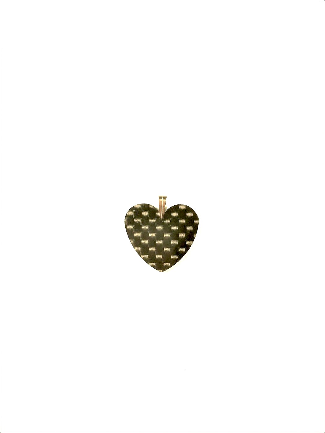Love Hearts Love Carbon Fiber Jewels Square / Heart Pendentif Collier Necklace