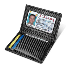 Carbon Fiber Look Motor ID Credit Card Holder RFID Wallet Driver License